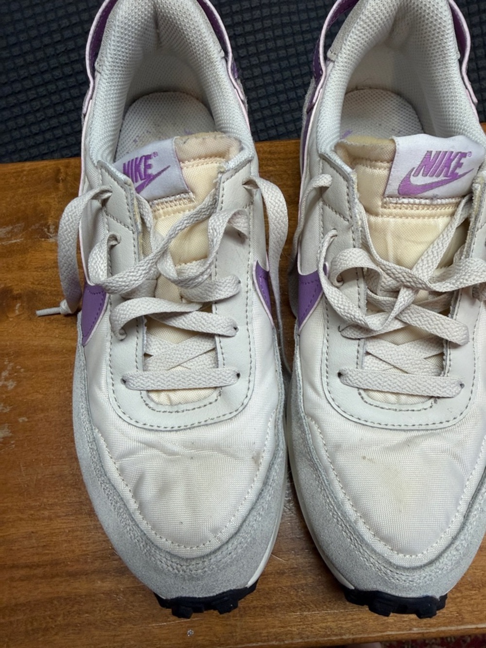 Nike Women’s Retro Runner Sneakers - Cream & Purple Accents
